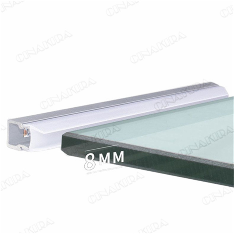 8MM Glass Shelf Panel Lights Aluminum Led Profile Showcase Cupboard Cabinet Light Channel Laminated 